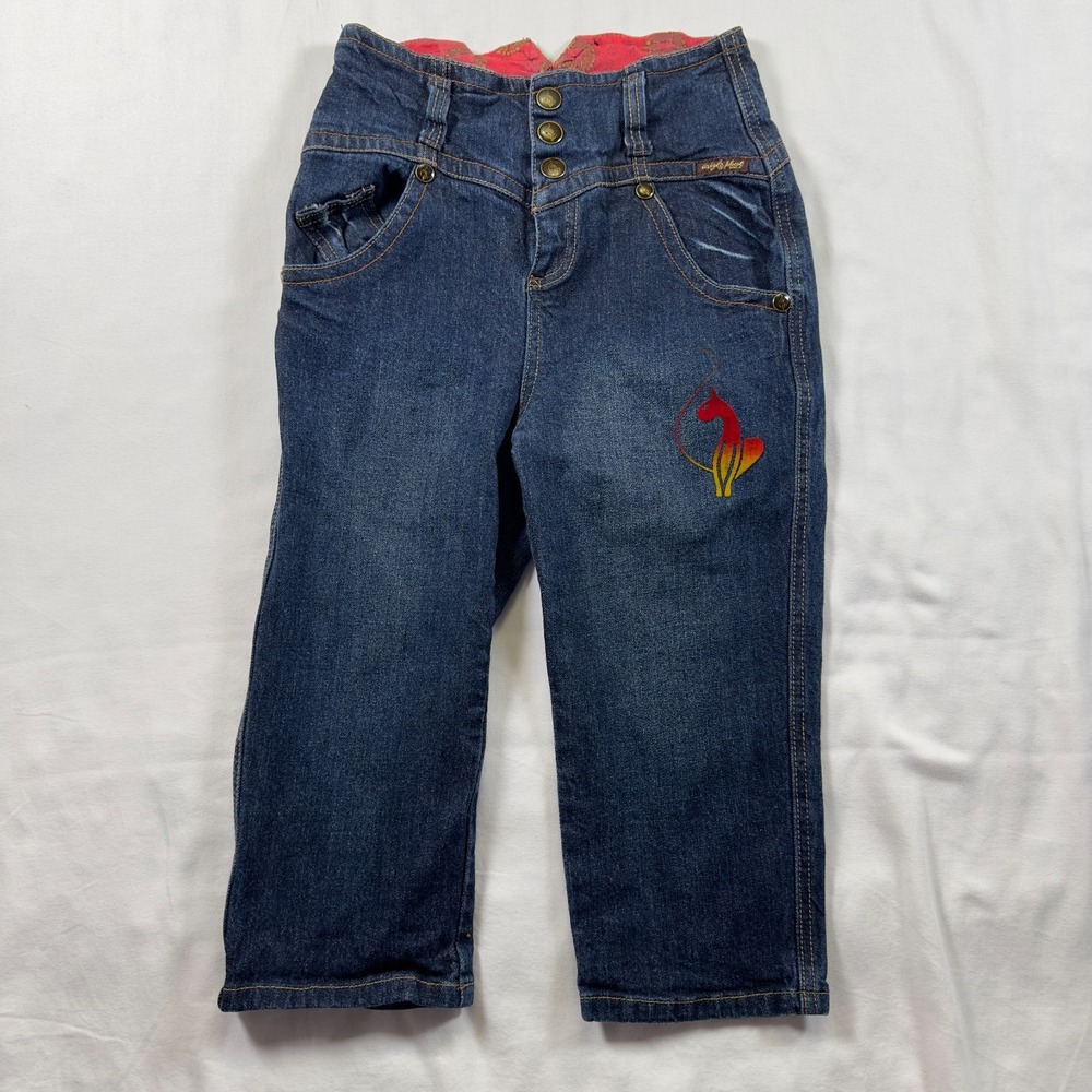 BABY PHAT Girls Denim Jeans size 8 Y2K 90s Blue High Waist‎ Rise